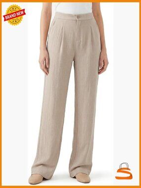 Straight Wide Leg Linen Blend Palazzo Dress Pants for Work & Summer